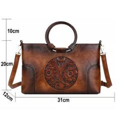2024 Custom Luxury Emboss Flower PU Leather Bag For Women Ladies Vintage Handbag