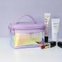 Custom Logo  Laser Glitter Pvc Holographic Mini Waterproof Plastic Portable Makeup Cosmetic Bags