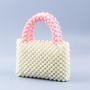 New Style 2024 Acrylic resin beads Colorful Small zipper Square Handmade Pearl Tote Bag Fashion Women Mini Beaded Handbags