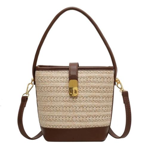 ZWY086 2024 Fashion Women Tote Straw Beach Bag Summer New Casual Daily Bucket Bag Wholesale Hot Sale Woven Crossbody Bag