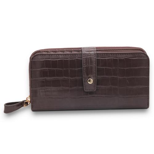 RFID Long Tri-fold Purses Credit Card Holder Case genuine leather Women Wallets