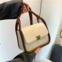 Fashion Pu Fashion Solid Color Embroidered Thread Women's Shoulder Bag Luxury Handbags For Women Famous Brands