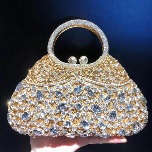 Wholesale Rhinestone Diamond Purse Golden Bling Party Shoulder Bag Wedding Purse Crystal Bag  Bling Glitter Purse Crown Bo
