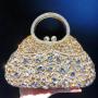 Wholesale Rhinestone Diamond Purse Golden Bling Party Shoulder Bag Wedding Purse Crystal Bag  Bling Glitter Purse Crown Bo