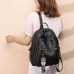 KBW701 Korean PU Leather Shoulder Bag Casual Fashion College Wind Travel Student Mommy Bag Women Backpack Without Pendant