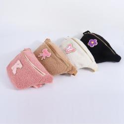 Keymay High Quality Fashion Travel Chest Bag Women Everywhere Waist Pack Large Sherpa Crossbody Bag Fanny Pack Fleece Belt Bag