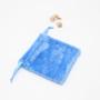 High Quality Long Hair Velvet Drawstring Jewelry Packaging Pouch Blue Cosmetic Skincare Product Packaging Velvet Gift Bag