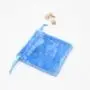 High Quality Long Hair Velvet Drawstring Jewelry Packaging Pouch Blue Cosmetic Skincare Product Packaging Velvet Gift Bag