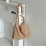 Korean version new design single shoulder crossbody bag large capacity tote bag casual pleated nylon shoulder bag