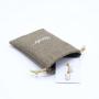 Eco-Friendly Custom Logo Cheap Natural Soap Gift Cosmetic Pouch Small Drawstring Jute Packaging Cosmetic Makeup Bag
