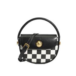 2024 Custom Check Design PU Leather Shoulder Bag For Women Ladies Fashion Handbag