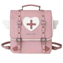 KBW431 Retro Women Shoulder Bag New Pu Dark Wind Love Angel Travel Crossbody Backpack Students Schoolbag For Girls