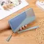 Clash color splicing long wallet ladies clutch bag female 2024 new fashion large capacity zipper money clip female