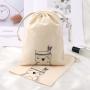 Custom Logo Printed Cotton Drawstring Building Block Toy Storage Bag Organic Muslin Cotton Gift Packaging Pouch