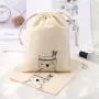 Custom Logo Printed Cotton Drawstring Building Block Toy Storage Bag Organic Muslin Cotton Gift Packaging Pouch