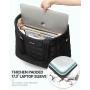 LOVEVOOK Puffer Tote Bag Women 17 Inches Quilted Business Laptop bag Large Capacity Puffy Work Purse Shoulder Bag for Travel Gym