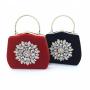 Wholesale Vintage Velour Evening Clutch Bag Sunflower Diamond Ladies Party Evening Bag 2024