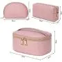 Brown Checkered Makeup Case Portable Pu Cosmetic  Makeup Bag Vegan Leather  Cosmetic Bag Travel Bag For Cosmetics