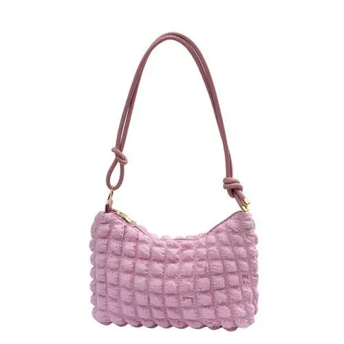 ZF237 New Women's Underarm Bag Korean Fashion Shoulder Bag Zipper Soft Handbag Small Fresh Bubble Bag