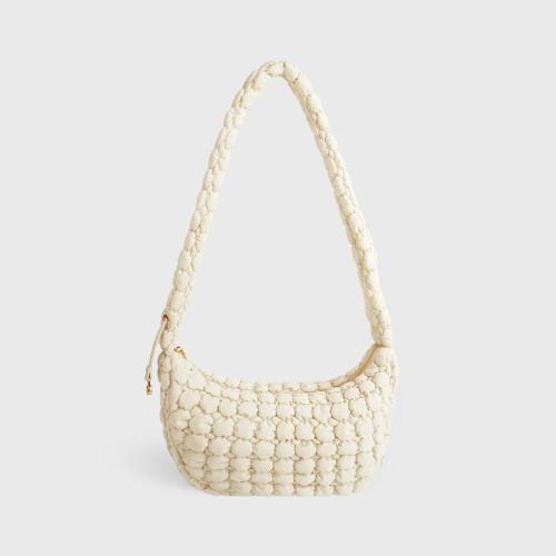 2024 Winter Down Women Handbag Fashionable Cloud Pleated Shoulder Bag Lightweight Bag For Women