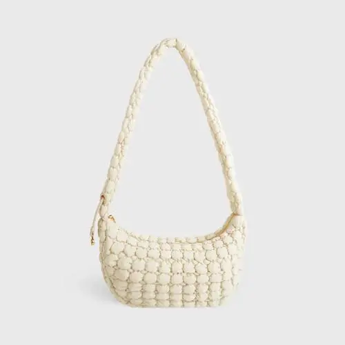2024 Winter Down Women Handbag Fashionable Cloud Pleated Shoulder Bag Lightweight Bag For Women