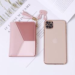 Geometric Women Cute Pink Wallets Pocket Purse Card Holder Patchwork Wallet Lady Female Fashion Short Coin Burse Money Bag