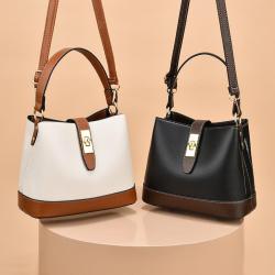 Popular shoulder bucket handbags for women luxury pu leather bags women handbags ladies luxury designer purses wholesale