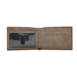 Guangzhou leather factory minimalist full grain vegetable tanned leather wallet with brand logo emboss