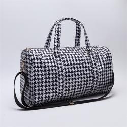 Keymay Manufacturer Custom Travel Duffle Bag Overnight Designer Bags Waterproof Nylon Houndstooth Check Checkered Fitness bags