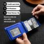 RFID Minimalist Wallet Leather Slim Wallets Card Holder With Money Clip for Men