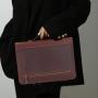 Wholesale Leather Portable Briefcase Business Office Portable A4 Folder Brown Large Capacity Document Bag