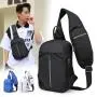 Oxford Crossbody Bag Adjustable Strap Sling Backpack Outdoor Travel One Shoulder Messenger Bag With USB Charger Port