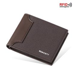 ZR408 New RFID Anti-theft Canvas Men's Wallet Trend Horizontal Short Card Bag Zipper Canvas Business Wallet Wholesale