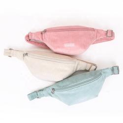 CHANGRONG Custom winter new waterproof Corduroy waist bag for girls