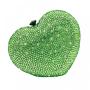custom 2024 latest Luxury blue green heart-shaped Crystal Evening Clutch Bags Bridal Diamond Wedding Party Minaudiere Purse