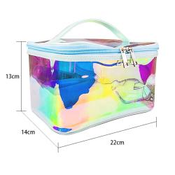 PVC Wash Toiletry Bag Wholesale Customized Waterproof Laser Travel Make Up Cosmetic Bag Travel-Friendly With High Click