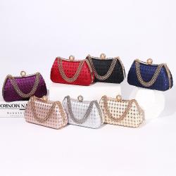Custom Wholesale Rhinestone Clutch purse Women Acrylic Evening Clutch Bag Gold Chain handbags  for party club Lady