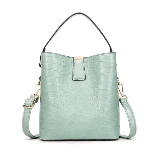 2024 Custom Crocodile Vegan Leather Bucket Bag For Women Ladies Fashion Handbag