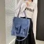 New Fashion Woman Canvas Bag Custom Wholesale Large Capacity Simple Student Book Bag Pure Color Soft Shopping Shoulder Bag