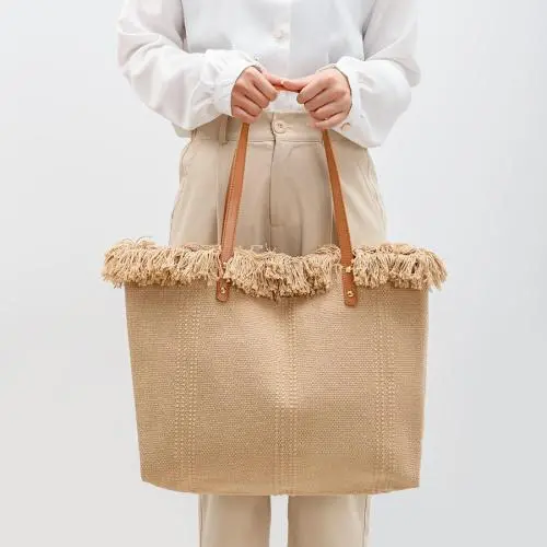 New Casual Canvas Tote Bags Sand beach Women Handbags Travel Ladies Large Capacity Shoulder Tote Handbag Designer Bag Custom