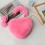 Custom plush Tote bag Heart shape design decorative storage shopping niche design plus logo zipper bag
