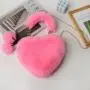 Custom plush Tote bag Heart shape design decorative storage shopping niche design plus logo zipper bag