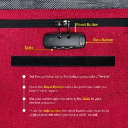 3 Digit Combination Lock 11x8 inches Weatherproof Pouch Lock Bag Travel Accessories Storage Case