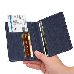 Slim travel passport wallet cover high quality polyester passport holder