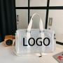 wholesale custom logo pvc clear jelly color swimming overnight tote duffel duffle bag for women girls spend the night bags