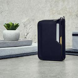 Factory Custom Rfid Blocking Leather Bank Visa Card Holder PU Leather Credit Card Case Genuine Leather Zip Card Case Wallet