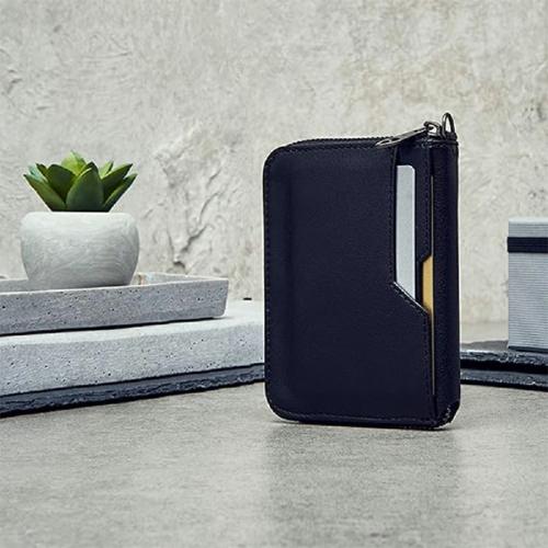 Factory Custom Rfid Blocking Leather Bank Visa Card Holder PU Leather Credit Card Case Genuine Leather Zip Card Case Wallet