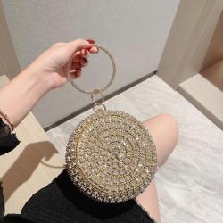 sac tendance 2024 Fashion women sparkly bling bling shiny purse rhinestone ball shape clutch bag for party wedding banquet