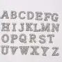 Stock Pearl with rhinestones Letters Patch Alphabet Embroidered Iron Glue on Diamond Embroidery Patches