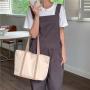 New design Leather decoration sling bags wholesale Casual girl fashion shoulder bag Large capacity shopping tote canvas bag